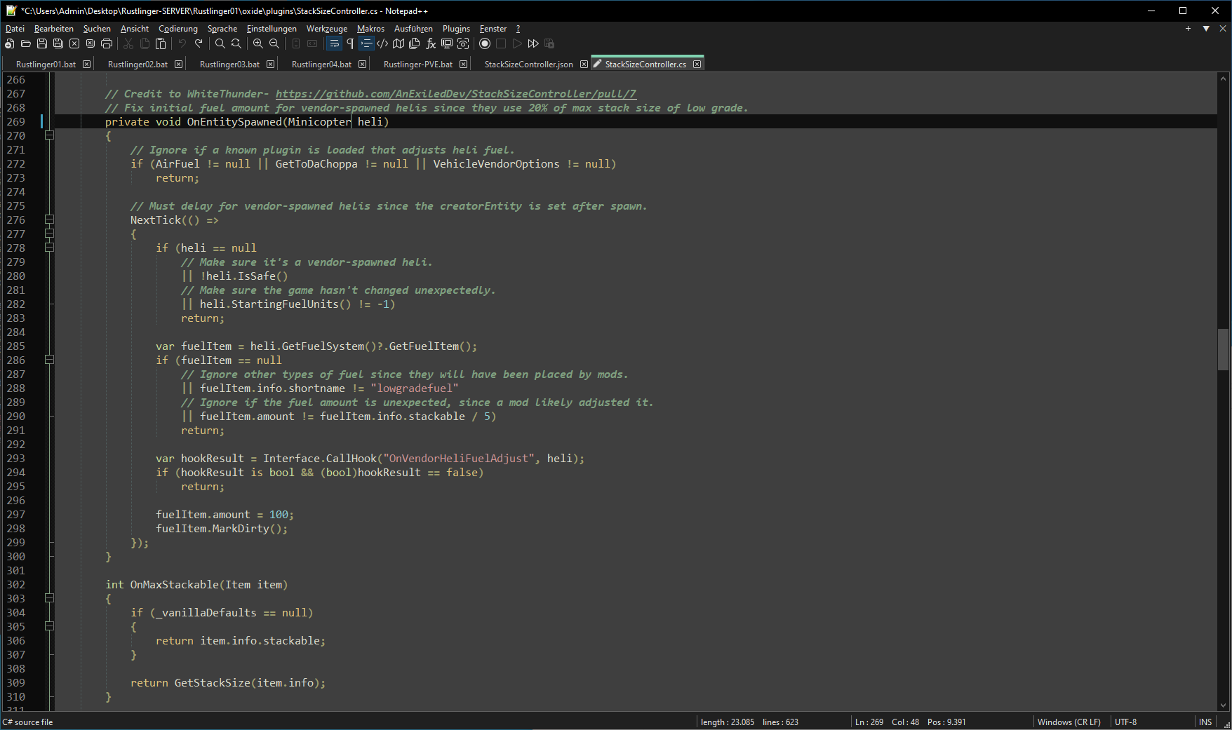 Umod new update september crash this plugin stack size controller