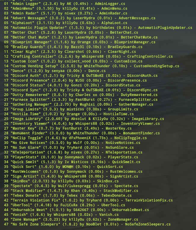 Plugin List