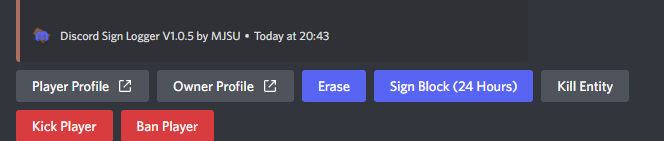 Sign Logger Footer